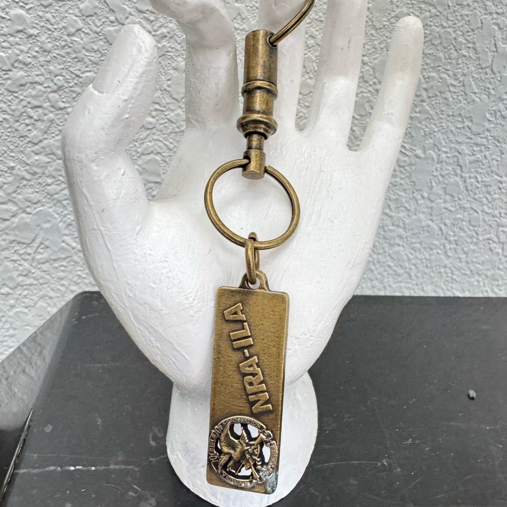 Vintage NRA-ILA Brass Quick Release Keychain National Rifle Association USA NRA
